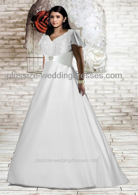 Chiffon plus size wedding dresses with cap sleeves (image for) Chiffon plus size wedding dresses with cap sleeves