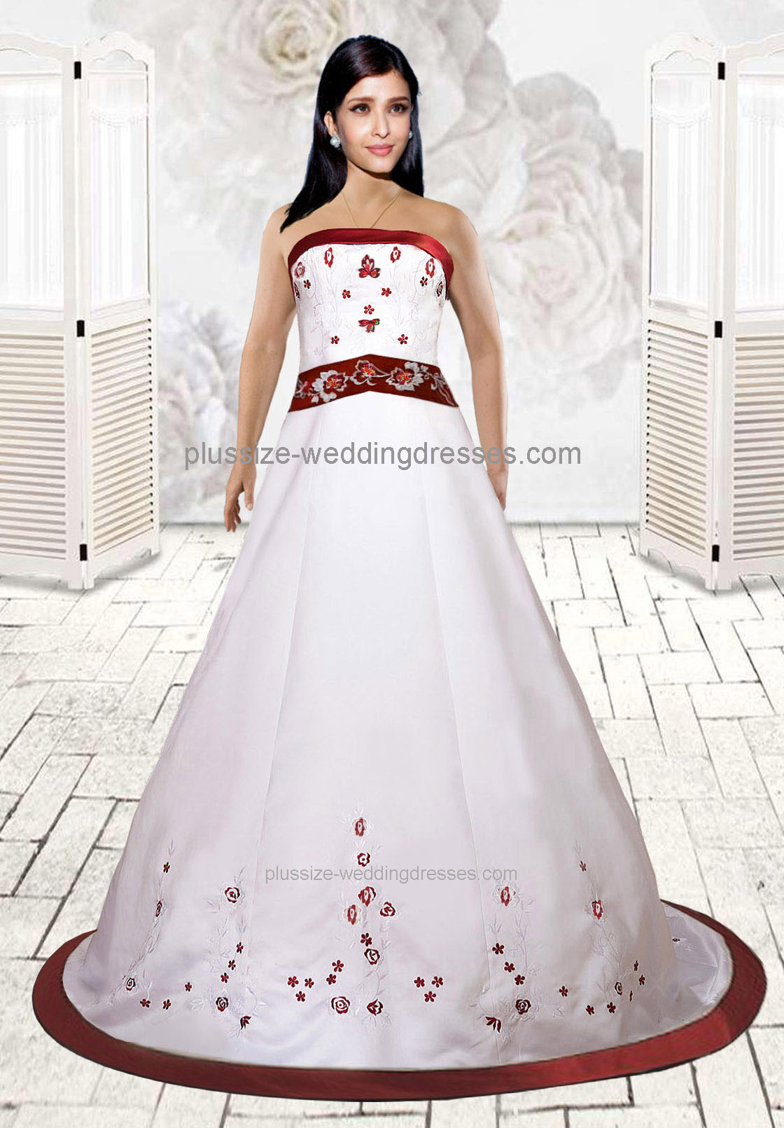 Red plus size wedding dresses (image for) Red plus size wedding dresses
